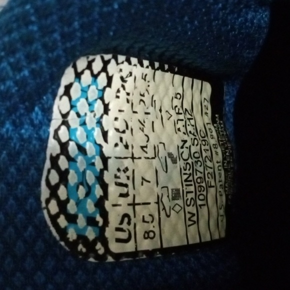 Hoka Stinson One One ATR 5 Running Shoes size 8.5 Navy Turquoise Aqua Preowned - Picture 14 of 16